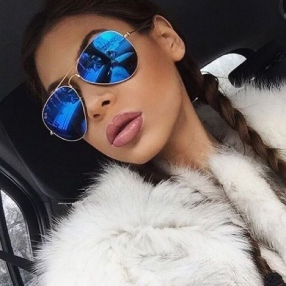 Blue Mirror RayBan Aviator RB3025 New - Picture 4 of 13